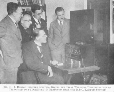 An early demonstration of television broadcasting
