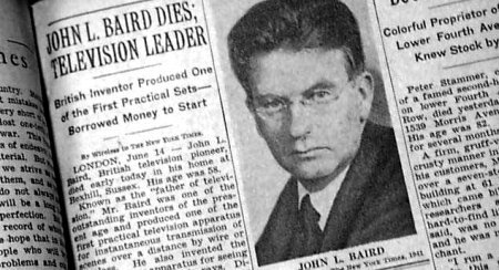 Baird's death announcement in a newspaper